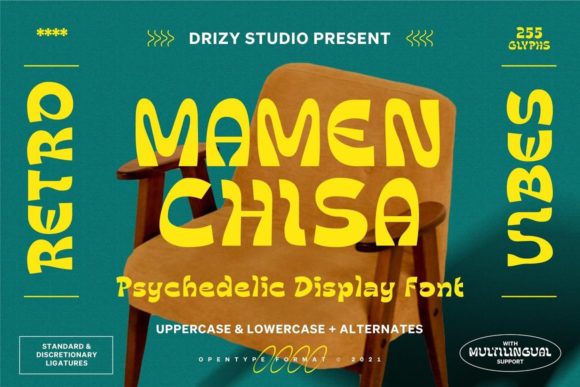 Mamenchisa: A Psychedelic Display Font for Bold Editorial Design