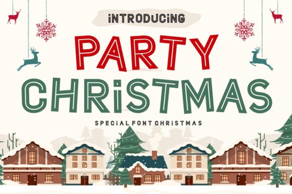 Party Christmas: A Festive Display Font for Business Branding